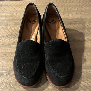 Sofft Cassia Heeled Loafer Black Suede